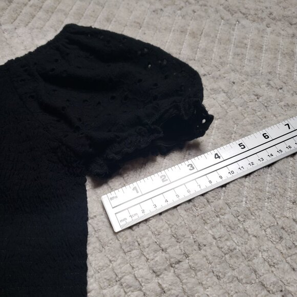 Art Class Black Puff Sleeve Smocked Top – Girls Size L (10/12) - Picture 8 of 9
